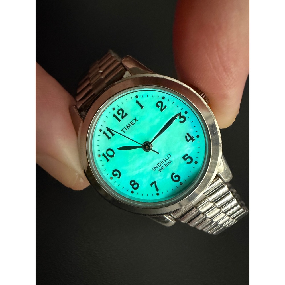 Timex Watch Indiglo Womens Silver Tone